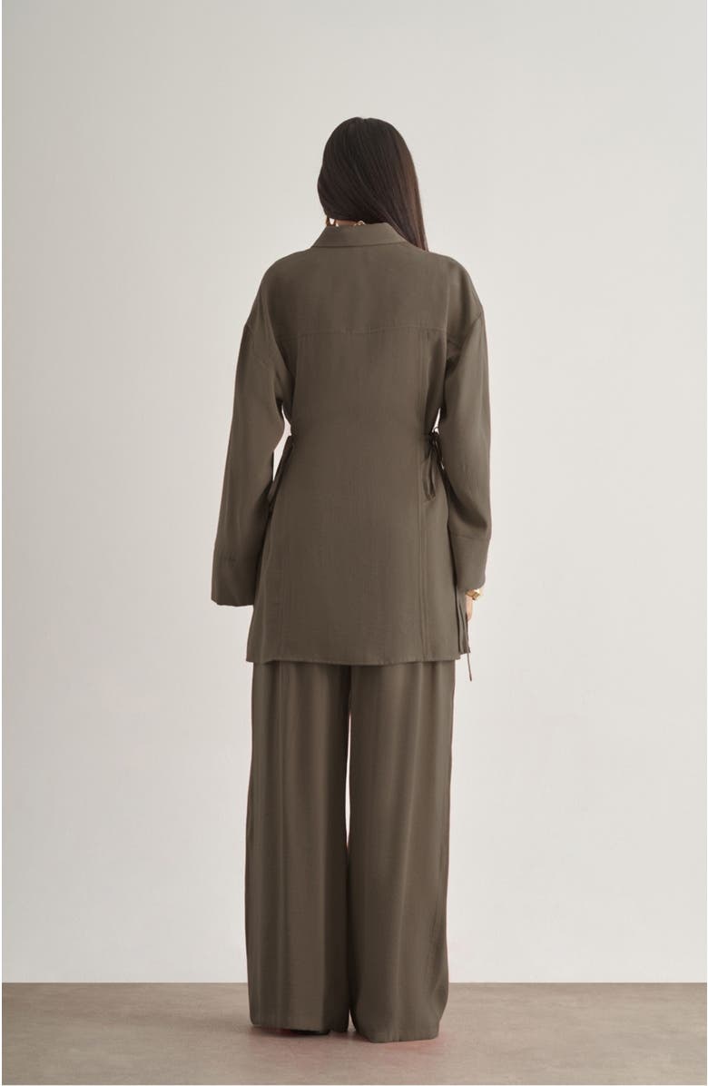 Mizalle Side-Tie Tunic, Alternate, color, Mink