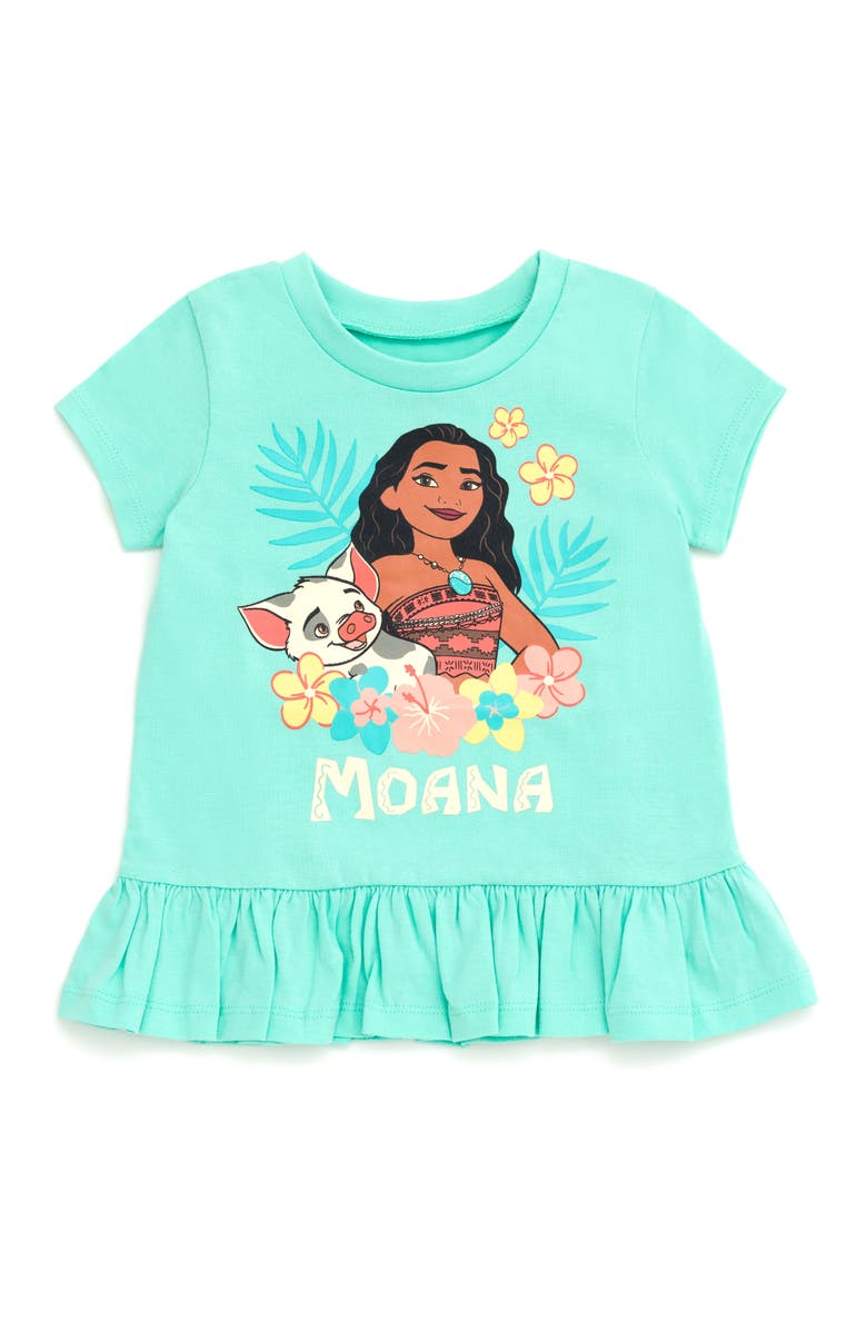Disney Winnie the Pooh 2-Piece T-Shirt and Bike Shorts Set, Alternate, color, Moana Pua Mint
