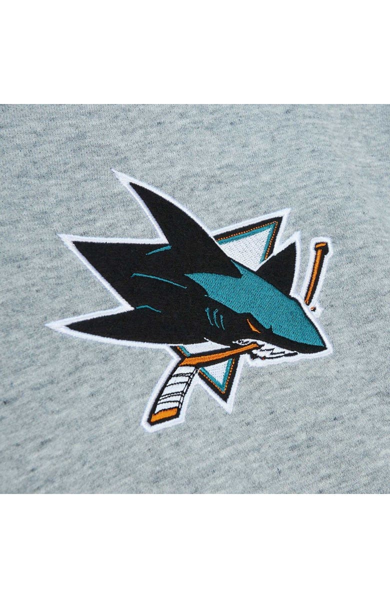 Mitchell & Ness Men's Mitchell & Ness Heather Gray San Jose Sharks Classic French Terry Pullover Hoodie, Alternate, color,