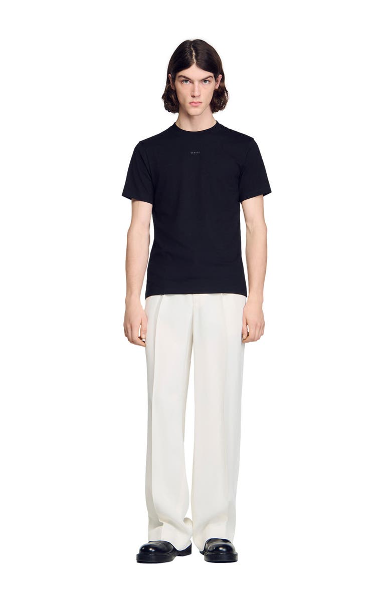 SANDRO Cotton T-shirt, Alternate, color, Black