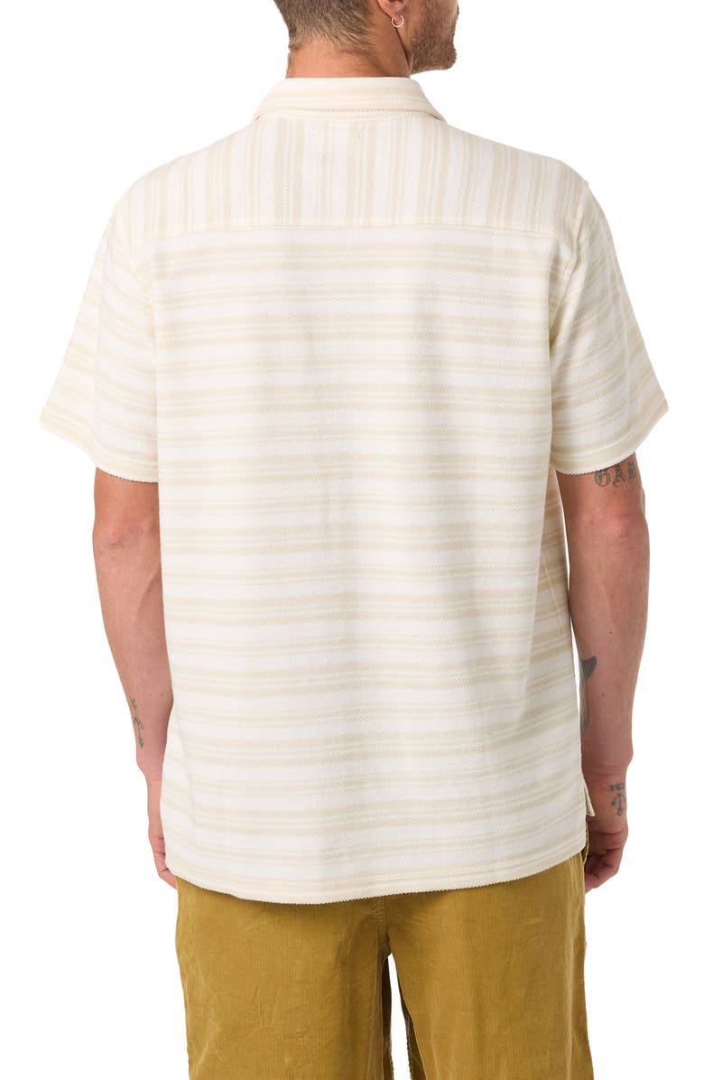 O'Neill Country Club Stripe Knit Camp Shirt, Alternate, color, Tofu