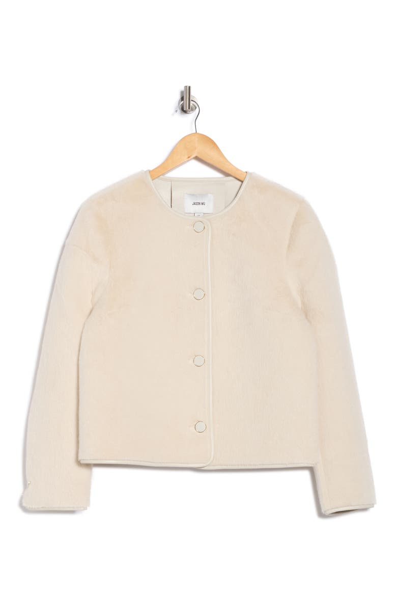 Faux Fur Jacket, Alternate, color, LIGHT BEIGE