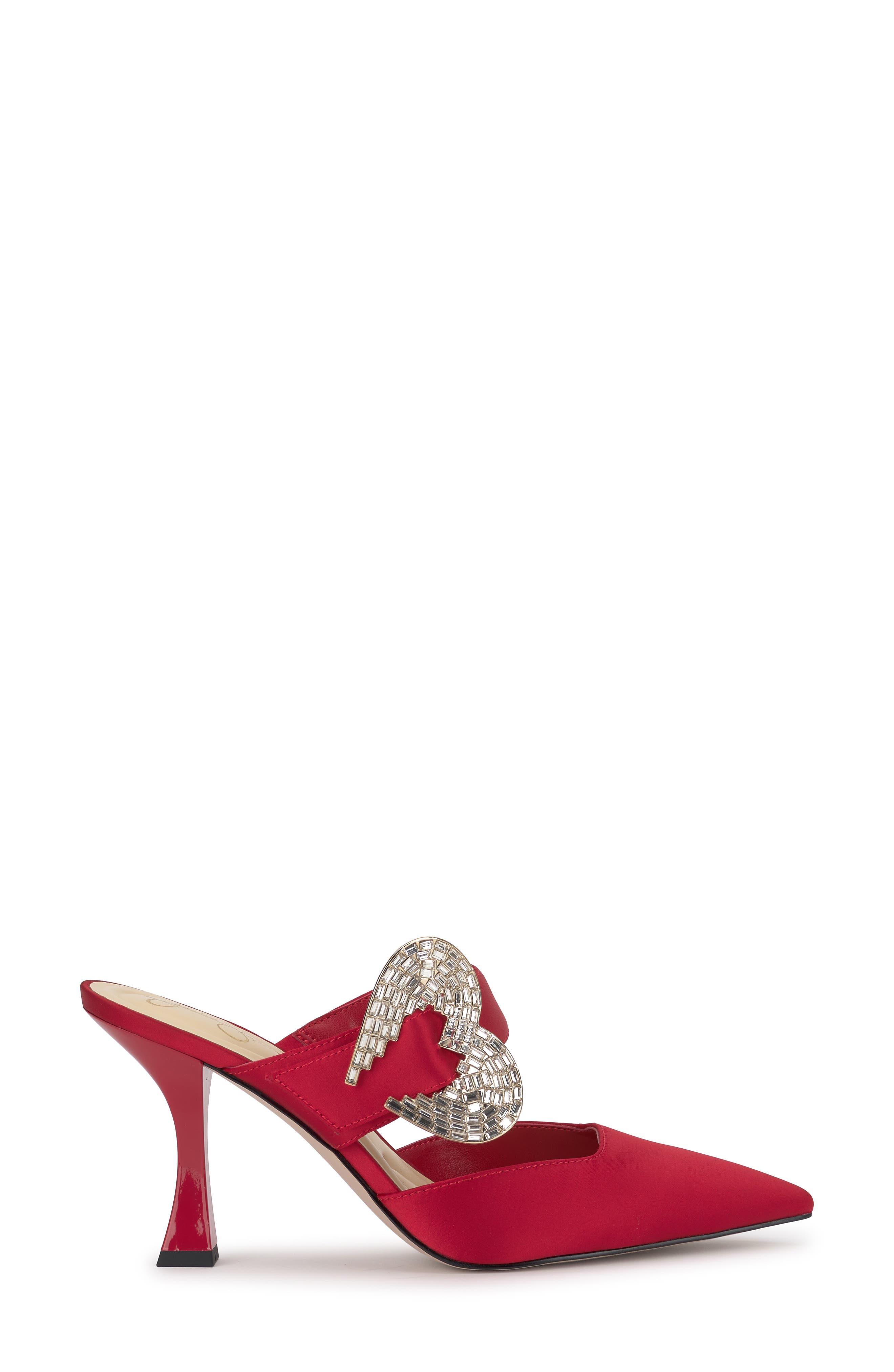 Favica Embellished Satin Slide Mule, Alternate, color, RED MUSE