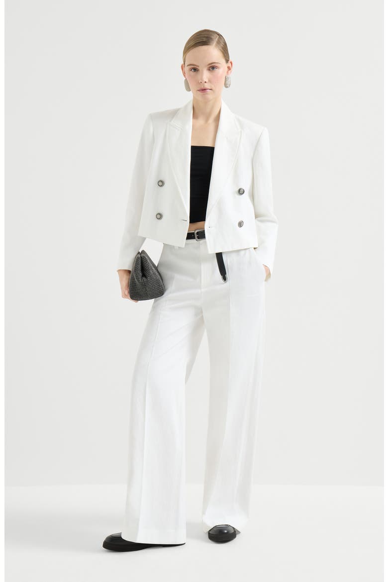 Loose Flared Trousers, Alternate, color, White