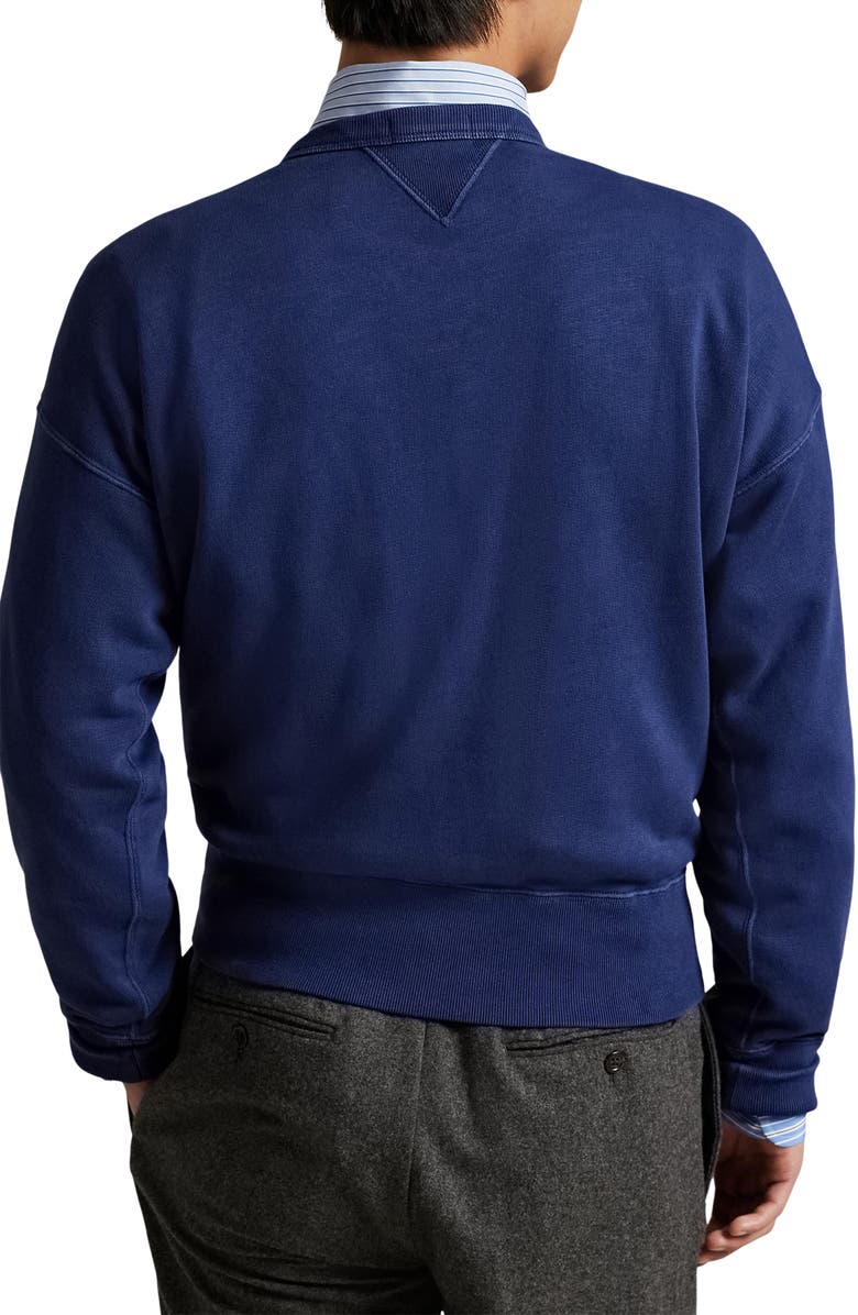 Polo Ralph Lauren Vintgae Fit USA Quarter Zip Sweatshirt, Alternate, color, Dark Cobalt