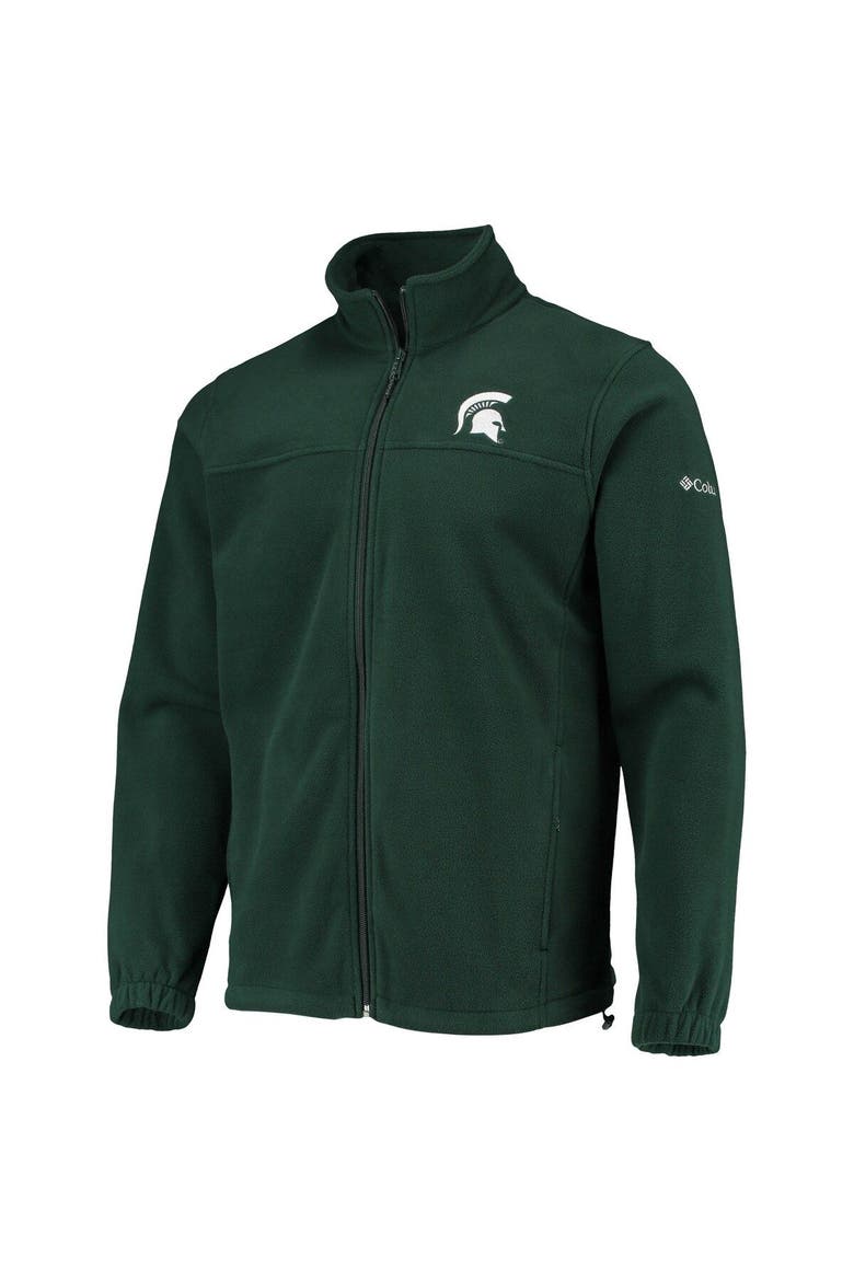 Men's Columbia Green Michigan State Spartans Flanker III Fleece Team Full-Zip Jacket, Alternate, color, Green