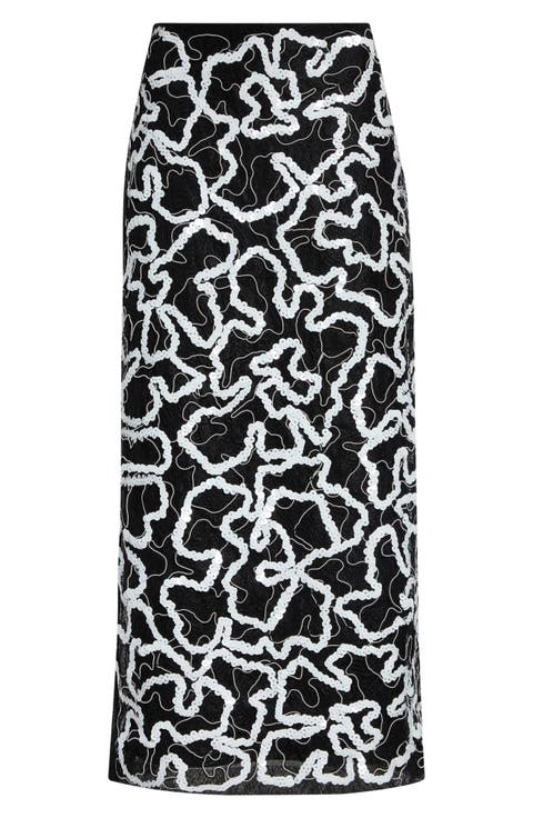 Maite Sequin Embellished Lace Skirt