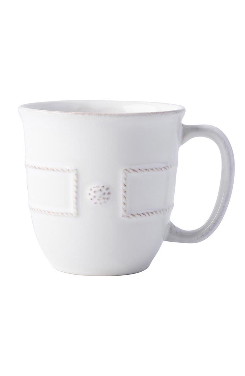 Juliska Berry & Thread French Panel Mug, Main, color, Whitewash