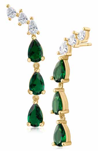 CZ by Kenneth Jay Lane Cubic Zirconia Pear Ear Crawlers