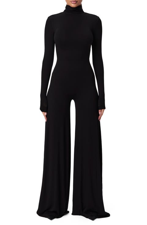 Sculpt Turtleneck Wide Leg Jumpsuit