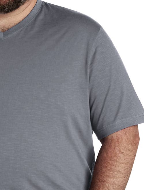 Harbor Bay By Dxl Slub Knit V-neck T-shirt In Castlerock