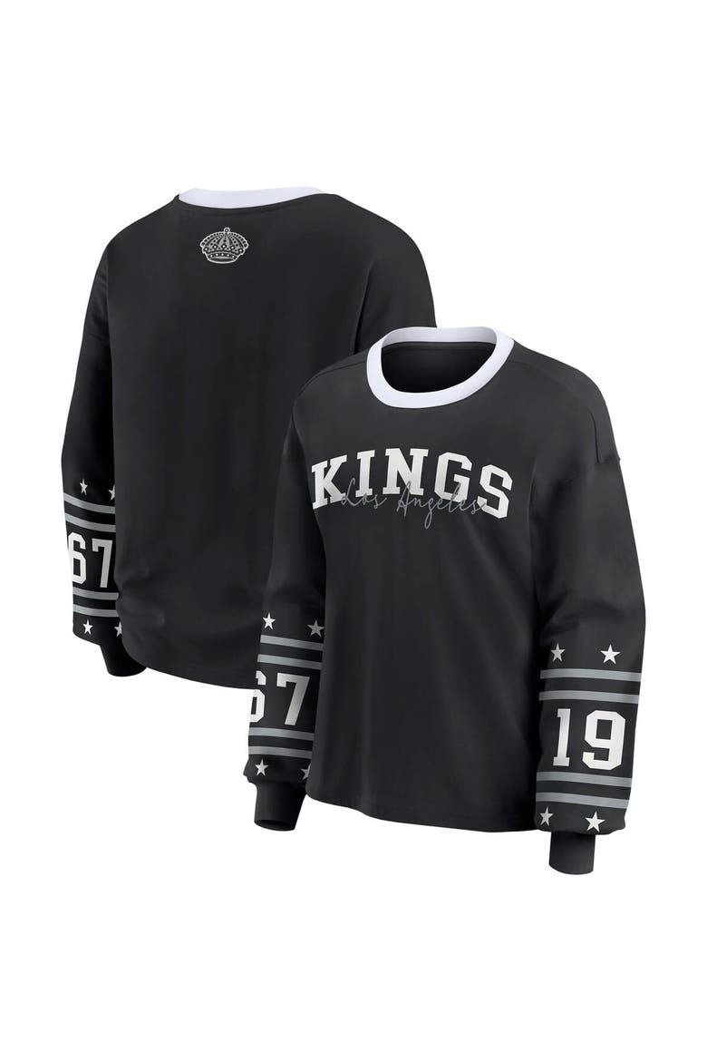 Women's WEAR by Erin Andrews Black Los Angeles Kings Long-Sleeve Sport T-Shirt, Alternate, color, Black