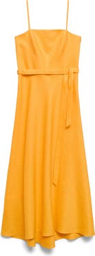MANGO Bow Linen Sundress