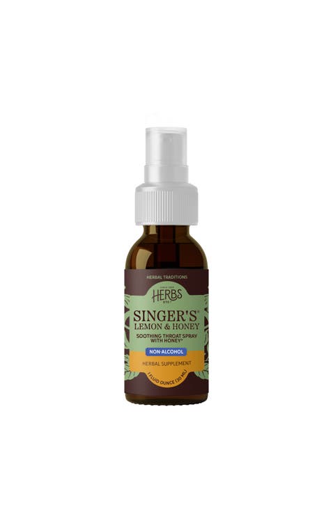 Singer's Saving Grace Lemon & Honey - Herbal Remedy Spray Aids Throat Comfort & Health - Soothing Hydrating Throat Support - Throat Relief Spray with Licorice - 1 fl oz