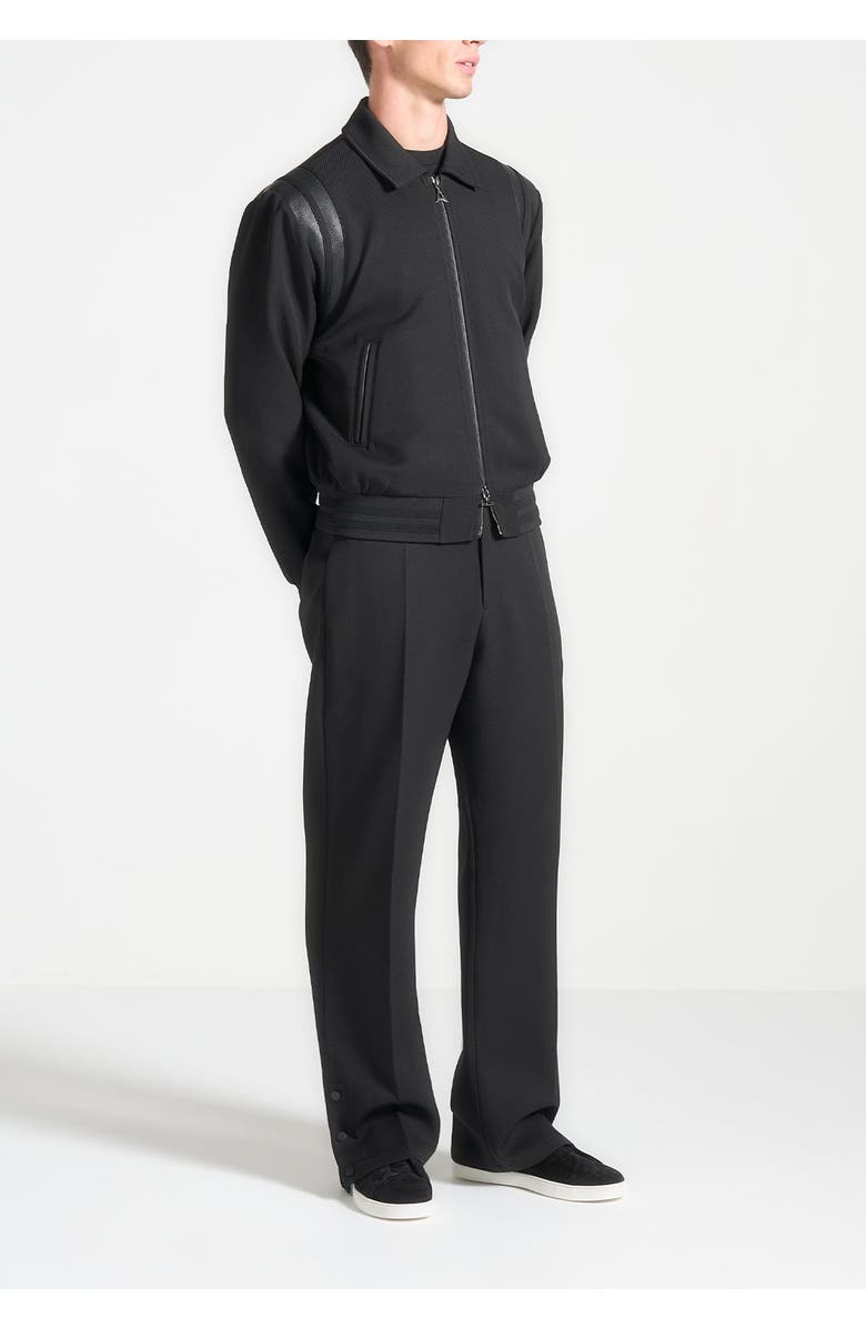 Manière De Voir Denis Tailored Varsity Jacket, Main, color, Black