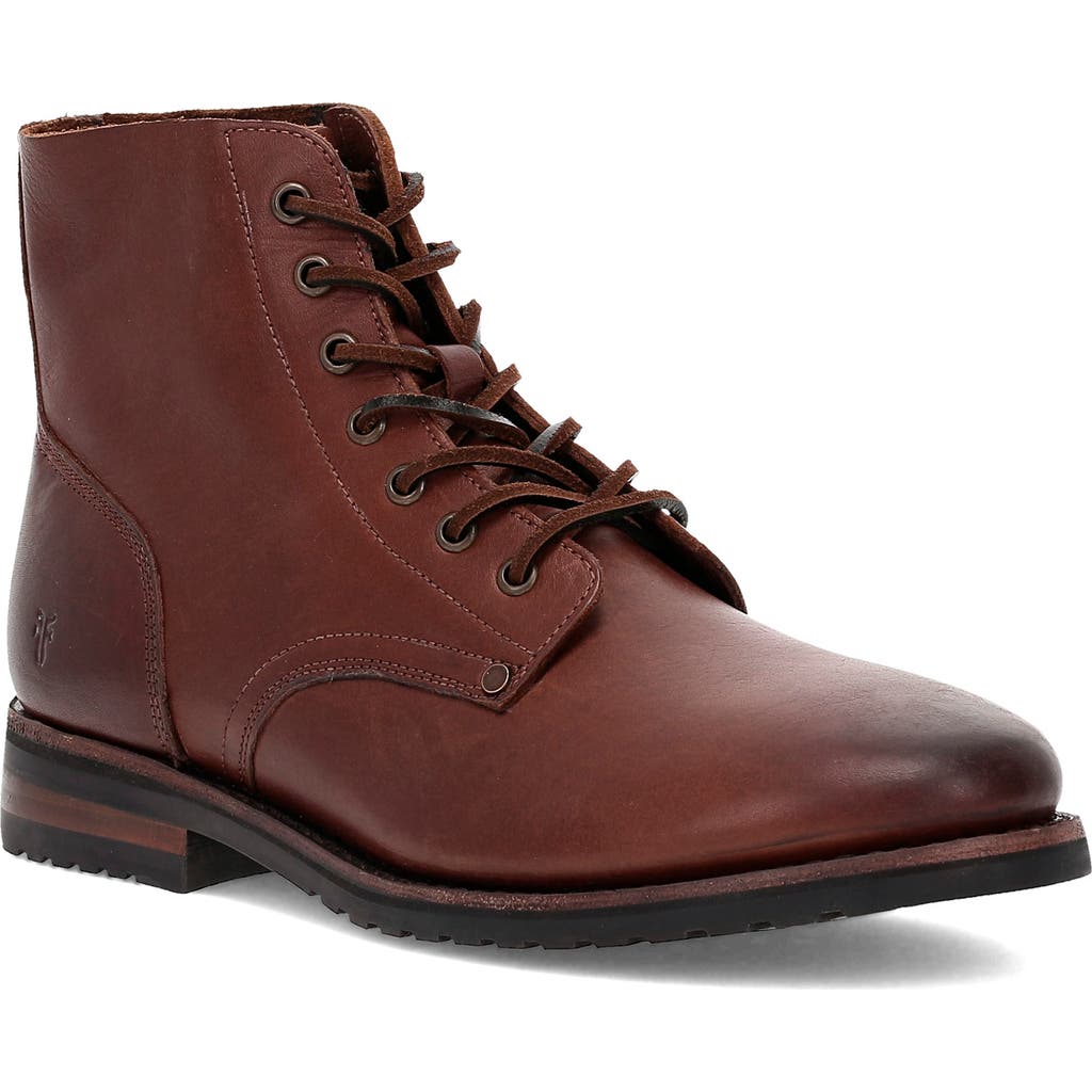 Frye Bowery Lace-up Leather Boot In Cognac