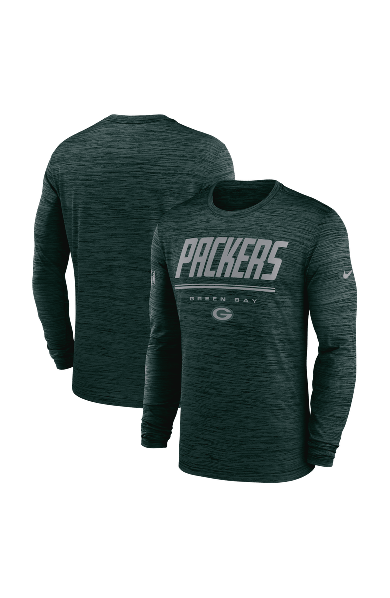 Nike Men's Nike Green Green Bay Packers Sideline Offensive Transition Velocity Dri-FIT Long Sleeve T-Shirt, Main, color, Green