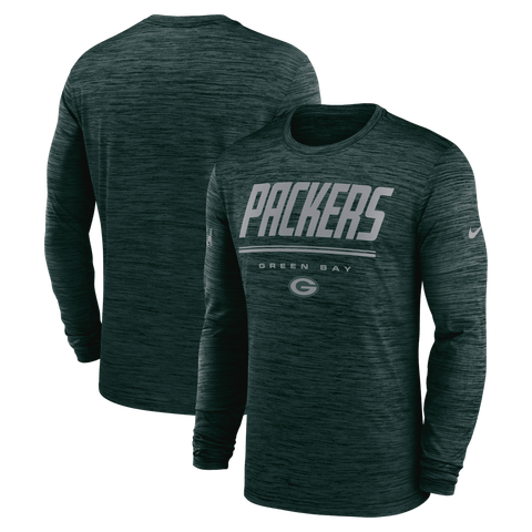 Men's Nike Green Green Bay Packers Sideline Offensive Transition Velocity Dri-FIT Long Sleeve T-Shirt