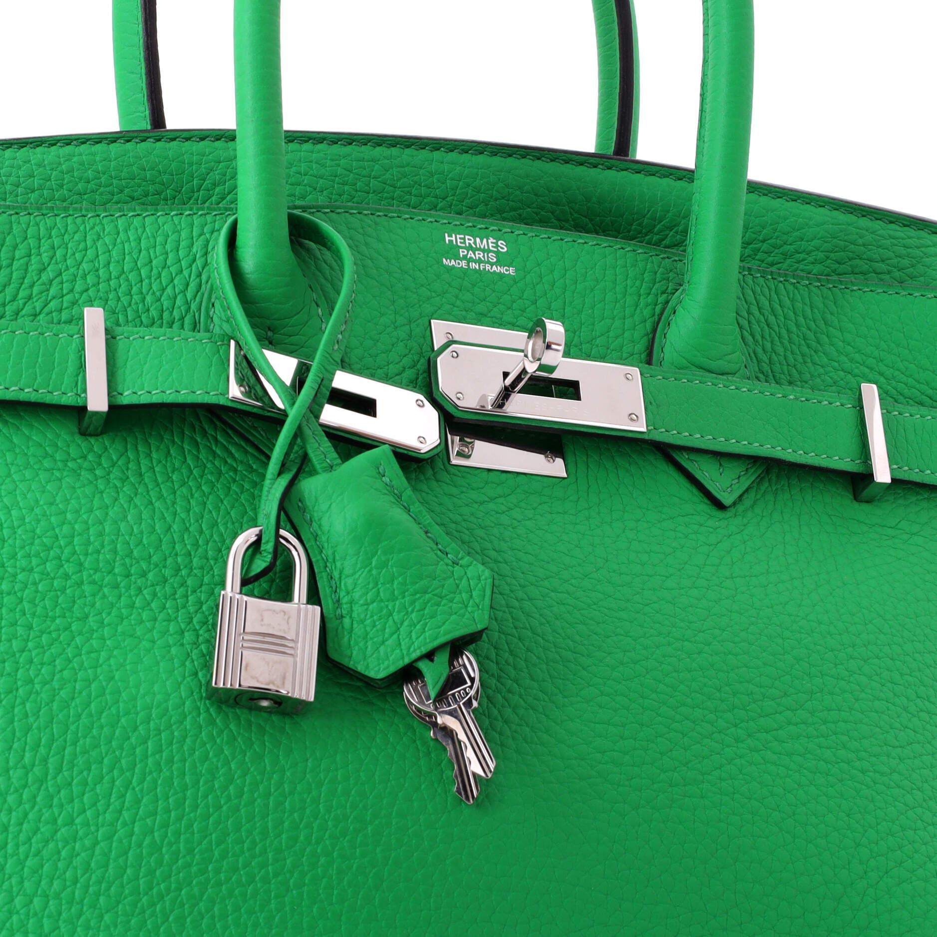 Pre-Owned Hermes Birkin Handbag Green Clemence with Palladium Hardware 30, Alternate, color, Green