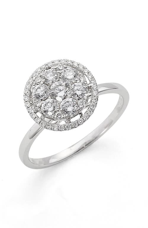 Bony Levy Mika 18k Gold Pavé Diamond Round Halo Ring In Brown