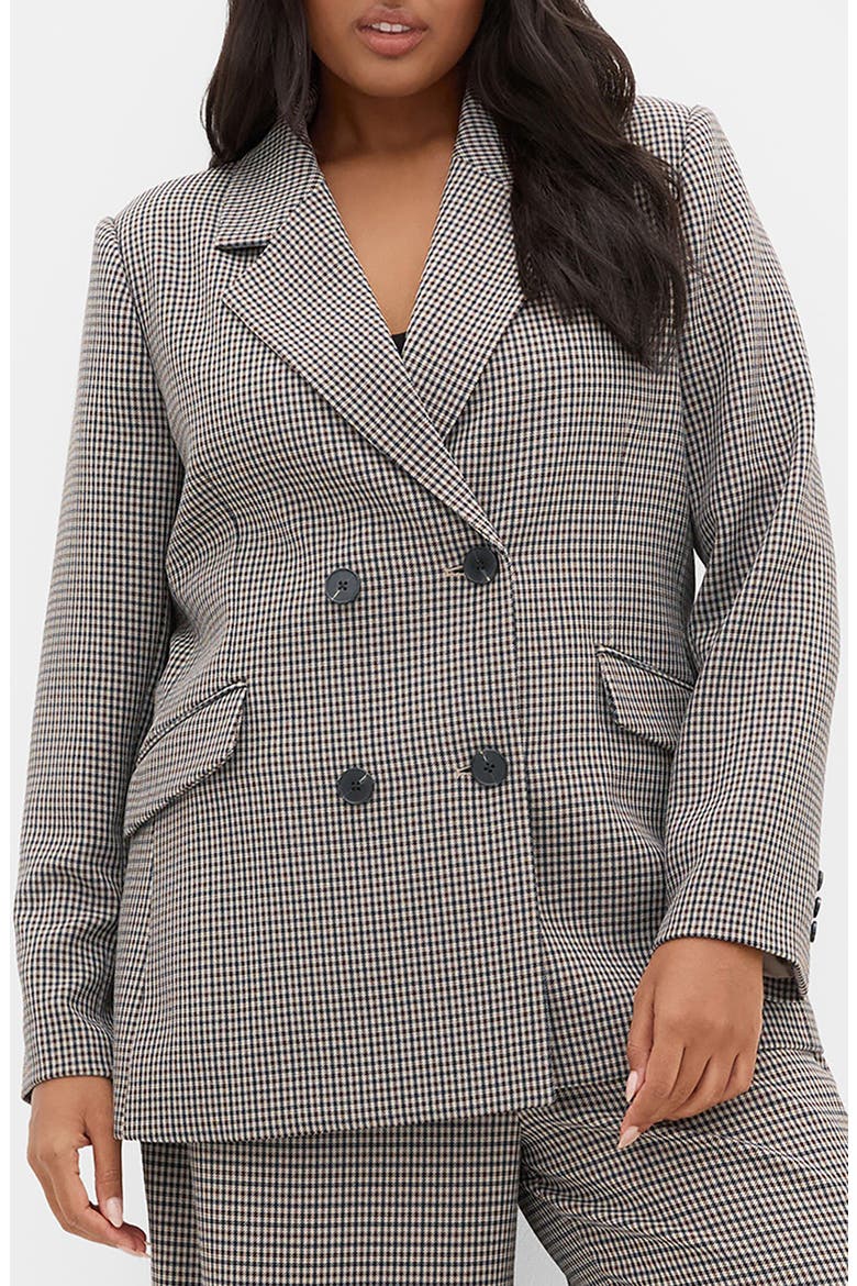 Tiana Plaid Double Breasted Blazer, Main, color, PLAID