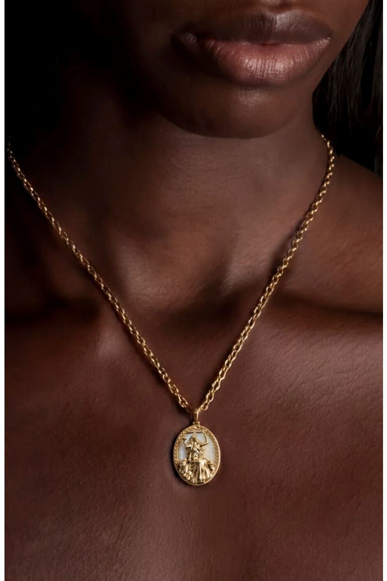 Special Edition Circe Coin Pendant Necklace, Main, color, METALLIC GOLD