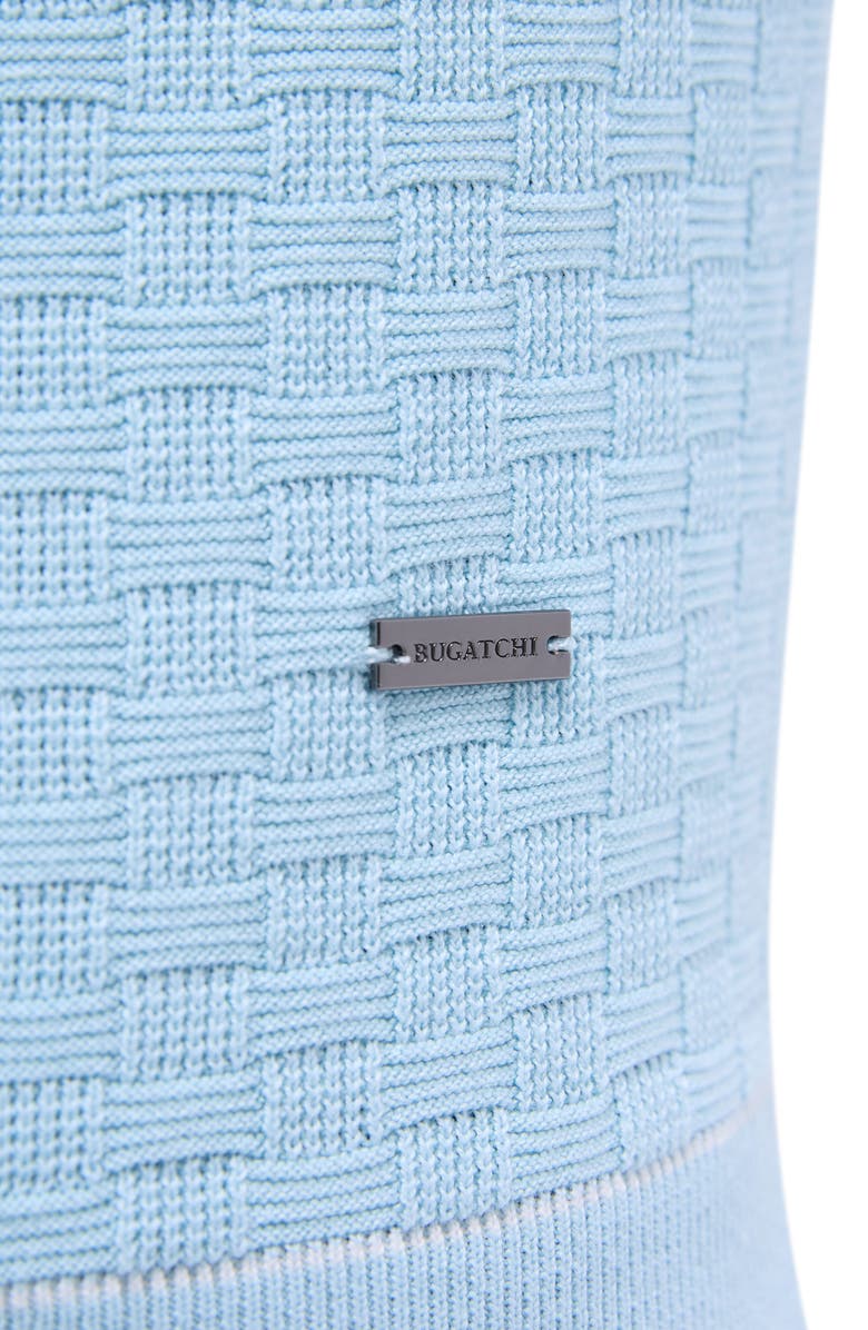 Bugatchi Tipped Contrast Collar Polo Sweater, Alternate, color, Ice