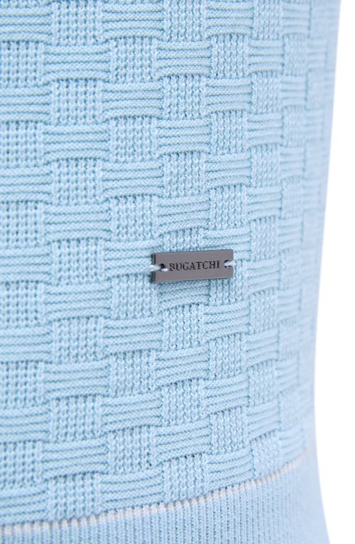 Bugatchi Tipped Contrast Collar Polo Sweater In Ice