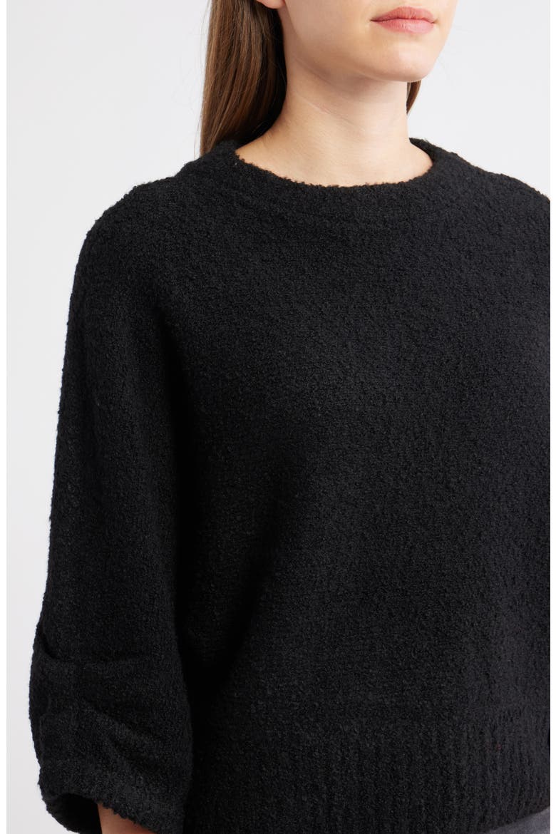Bouclé Sweater, Alternate, color, BLACK