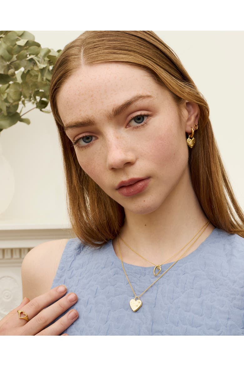 Locket Heart Necklace, Alternate, color, Gold