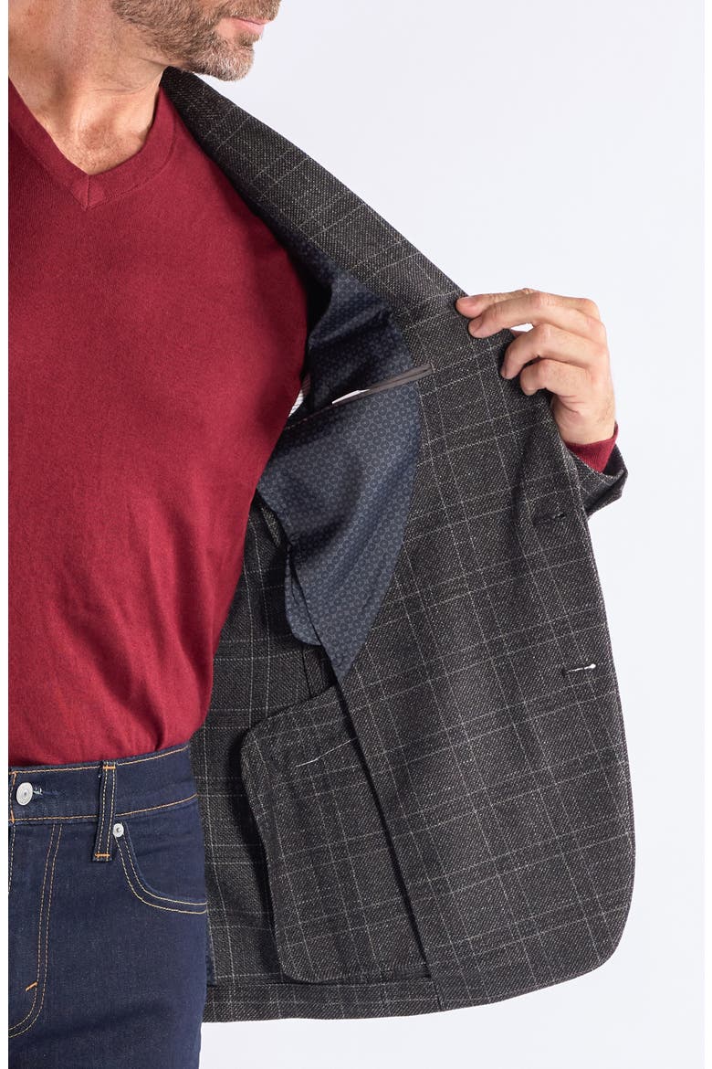 Windowpane Knit Sport Coat, Alternate, color, GREY