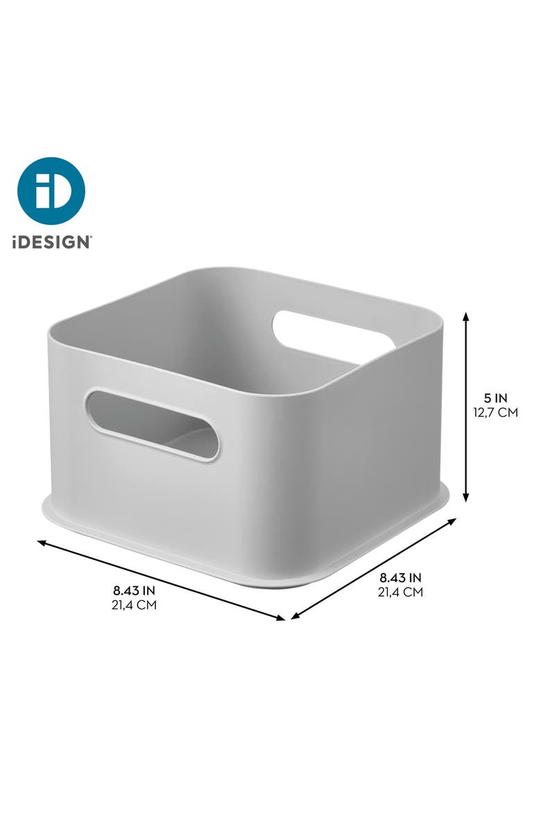 iDesign Storage Bins with Handles - Organize Kitchen, Bathroom, or Home Office - Set of 4 - Gray, Alternate, color, Gray