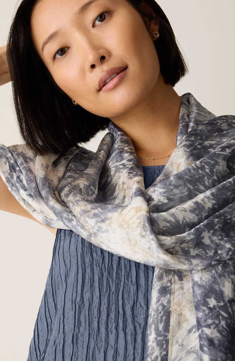 Eileen Fisher Hand Dyed Silk Scarf, Alternate, color, Flint