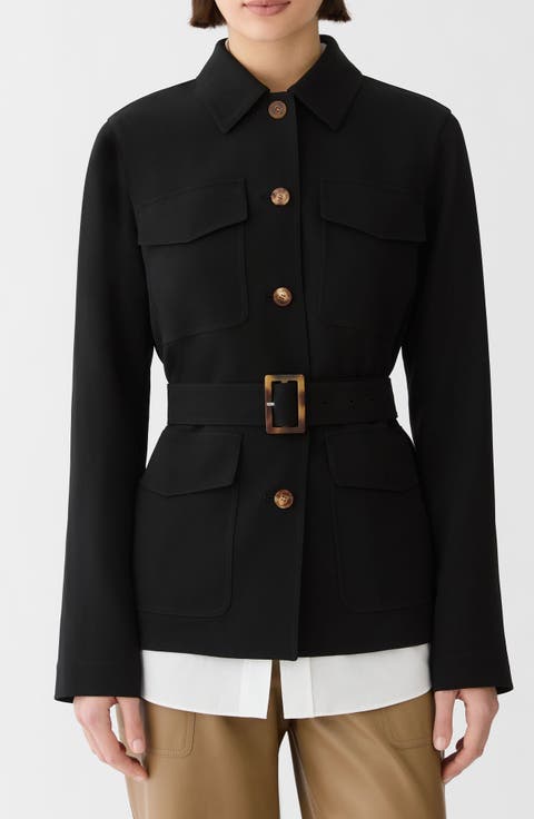 Belted Responsible Finesse Crepe Shirt Jacket