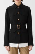 Lafayette 148 New York Belted Responsible Finesse Crepe Shirt Jacket
