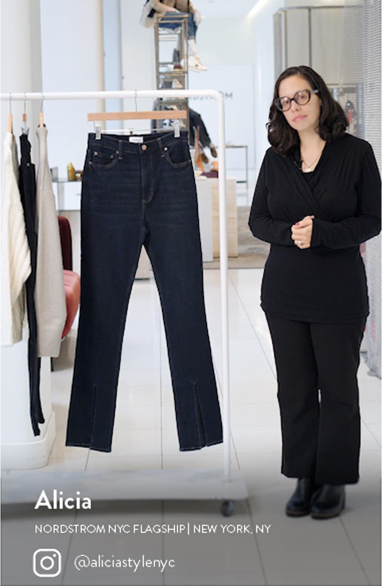 Colleen Slit Hem High Waist Slim Bootcut Jeans, sales video thumbnail