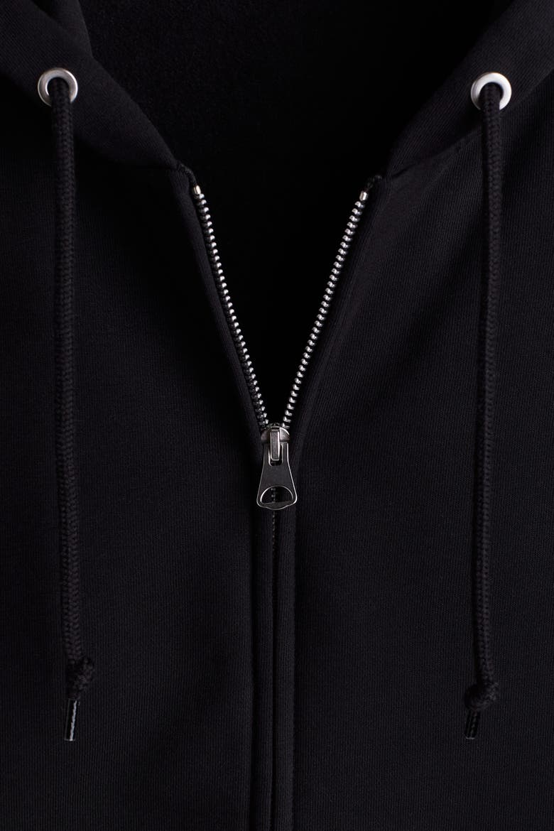 Oversized Fit Zip-through Hoodie, Alternate, color, Black