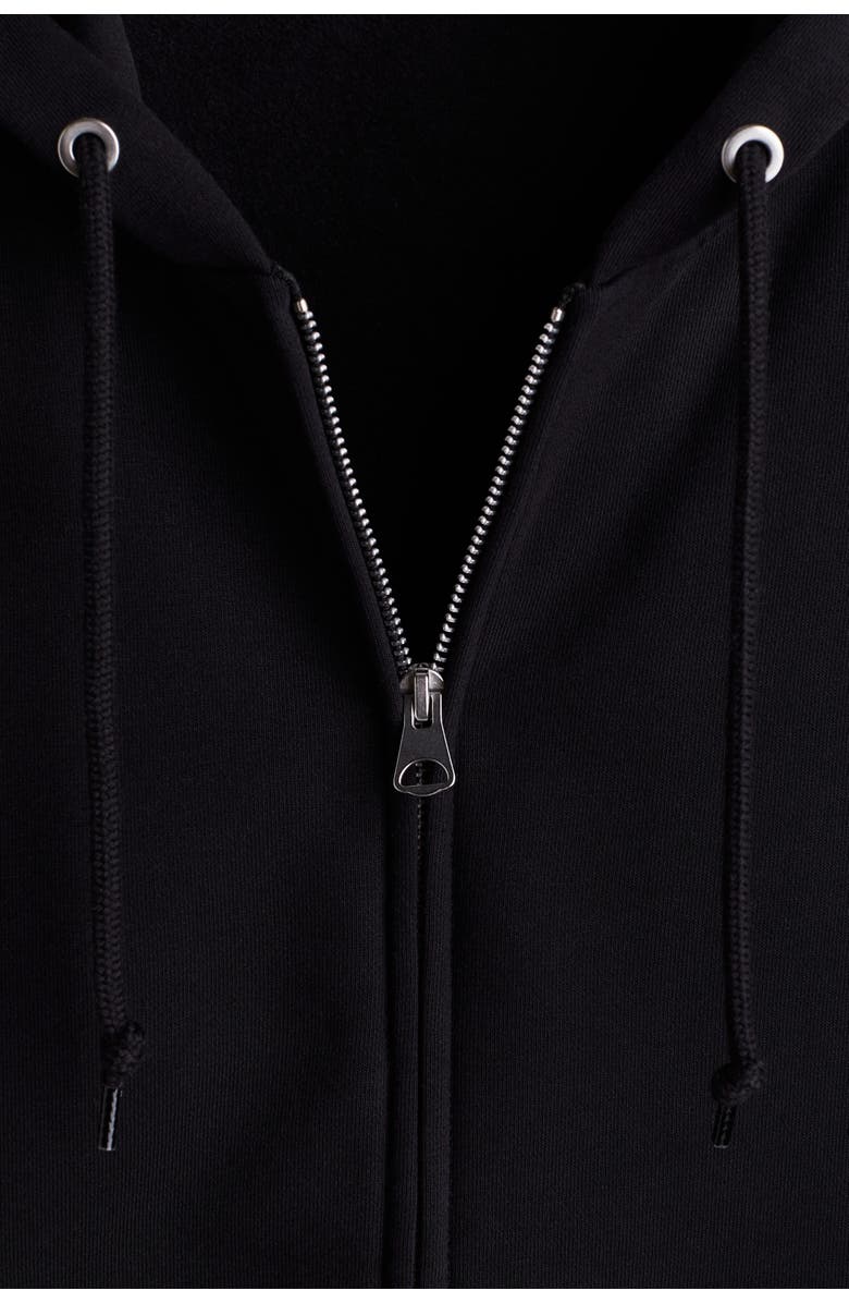 H&M Oversized Fit Zip-through Hoodie, Alternate, color, Black