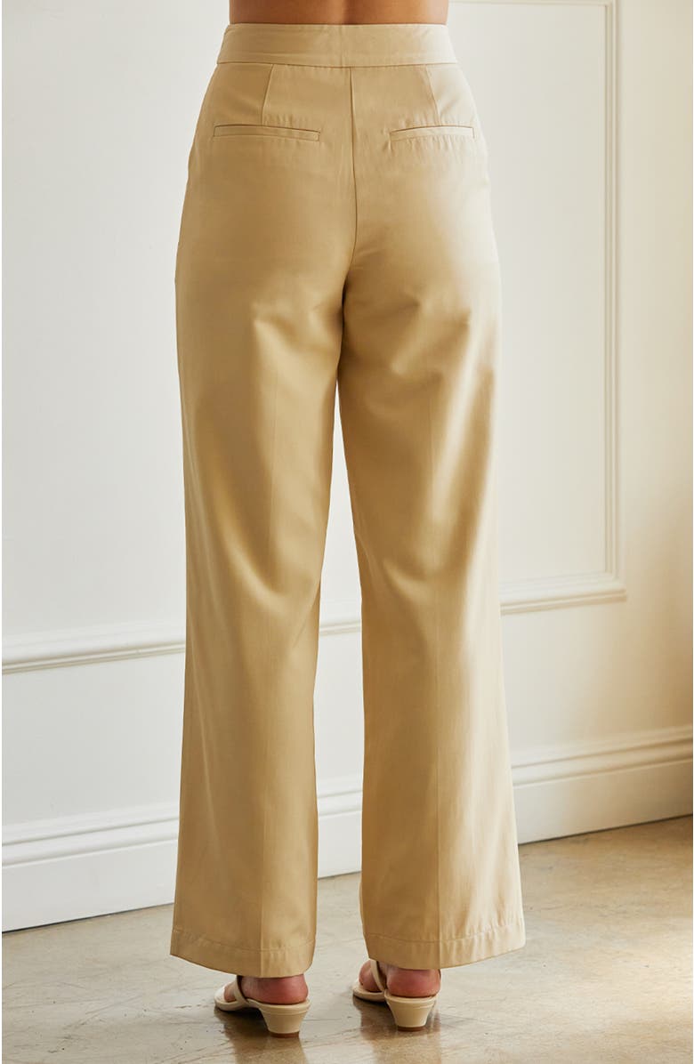 CRESCENT Pleated Trousers, Alternate, color, Custard