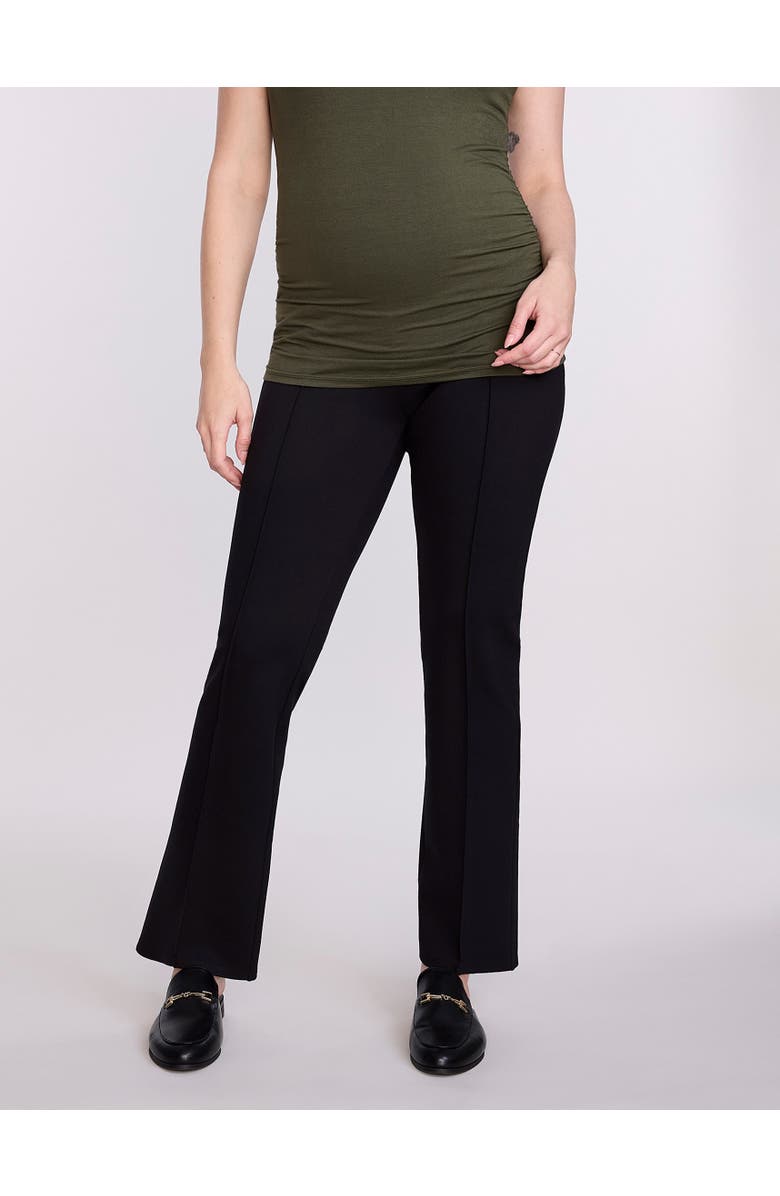 MOTHERHOOD MATERNITY Secret Fit Over the Belly Full Length Ponte Pant, Main, color, Black