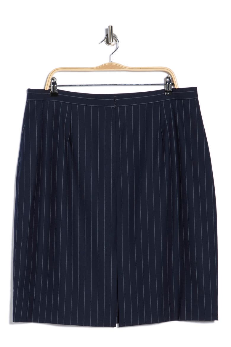 Bella Pin Stripe A-Line Skirt, Alternate, color, BLU-NAVY