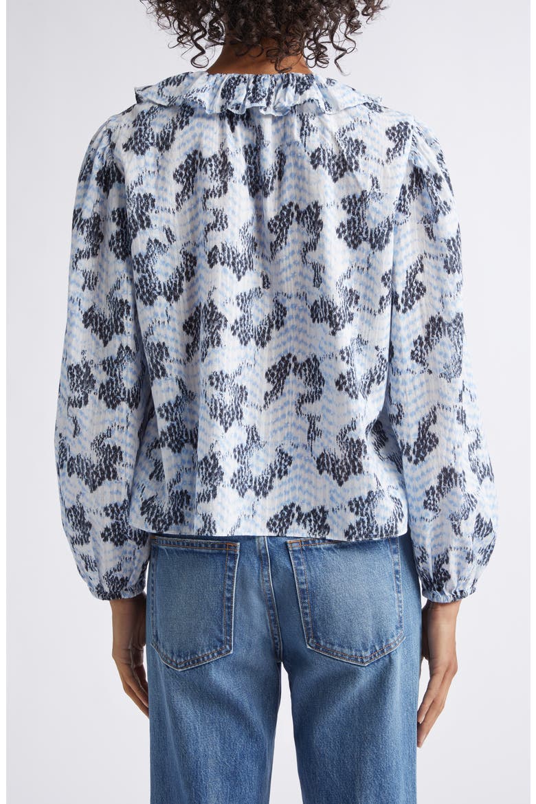 Siena Abstract Print Ruffle Collar Top, Alternate, color, CIEL
