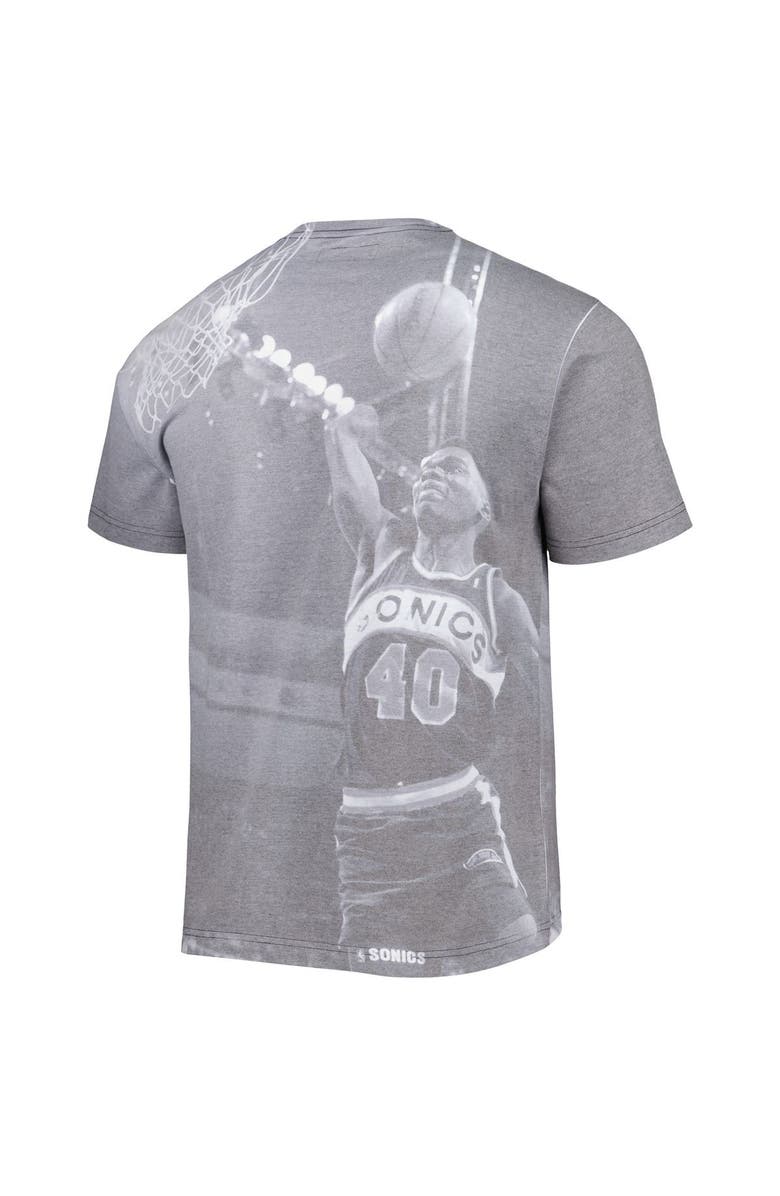 Mitchell & Ness Men's Mitchell & Ness Shawn Kemp Heather Gray Seattle SuperSonics Above The Rim T-Shirt, Alternate, color, Gray