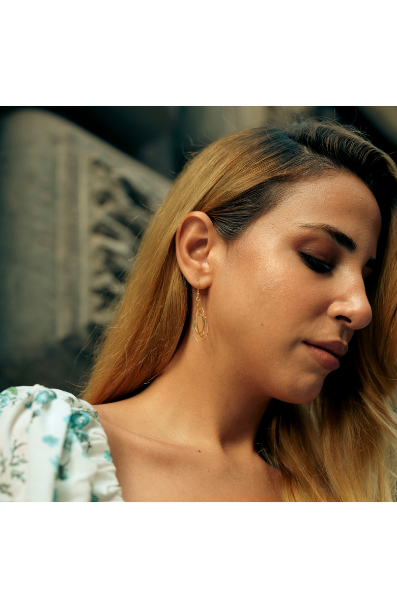 Spero London Nested Loop 3D Drop Earring in Sterling Silver, Alternate, color, Gold