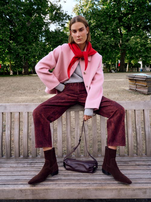 Hush Pure Wool Double Faced Jacket In Pink