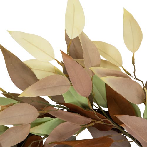 Northlight Autumn Harvest Neutral Fall Foliage Leaf Wreath In Brown