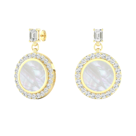 Mother of Pearl Drop Lab Diamond in 14K Gold