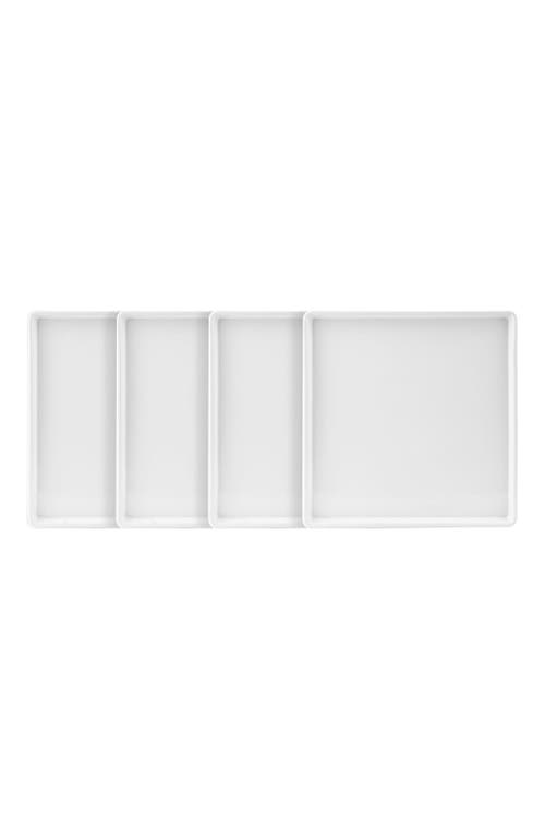 Stone Lain Grace Stoneware 4-piece Salad Plate Set In White