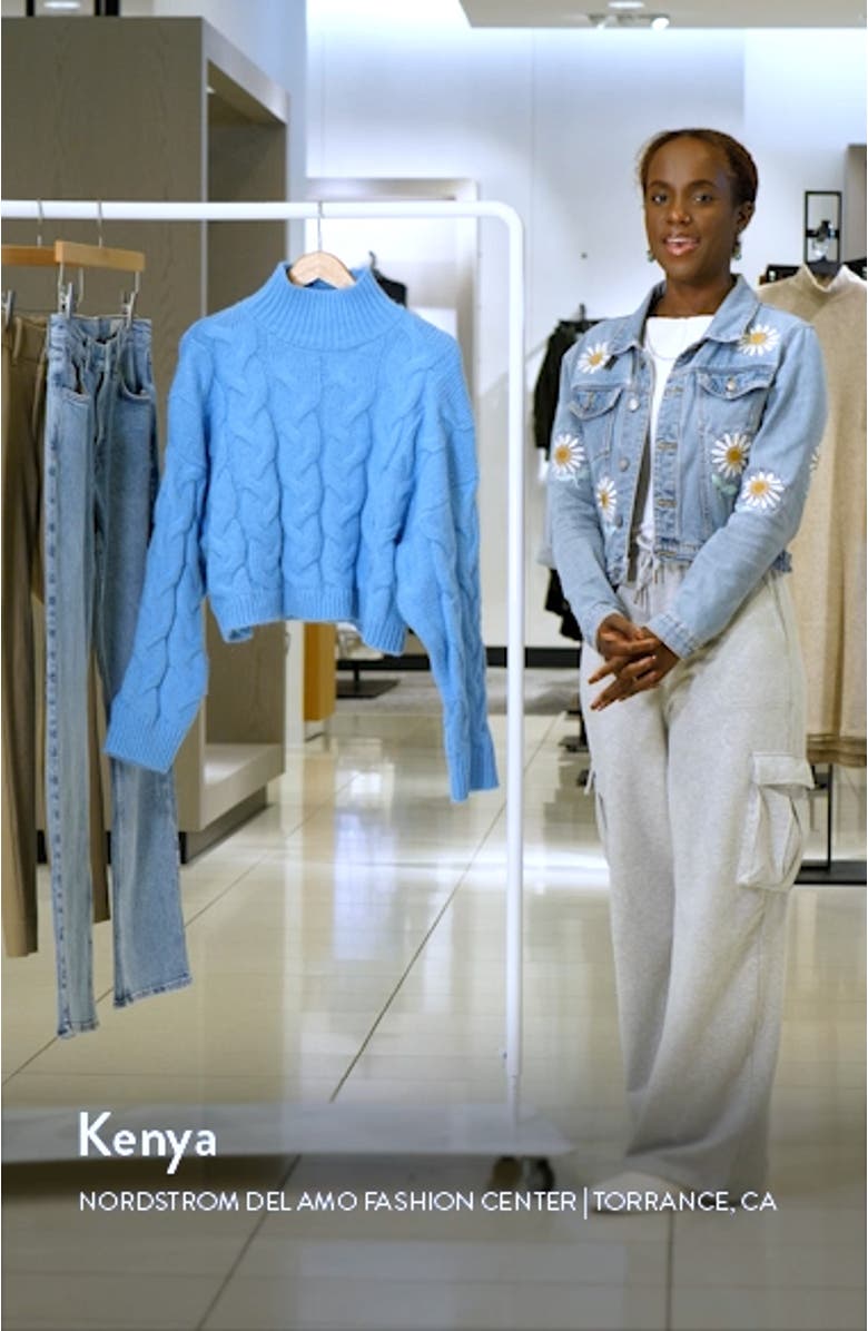 Turtleneck Crop Cable Sweater, sales video thumbnail