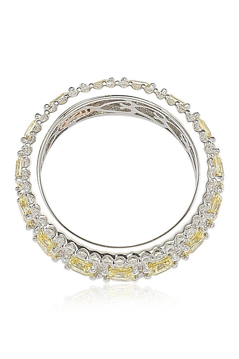Sterling Silver Asscher CZ Eternity Band Ring, Alternate, color, YELLOW